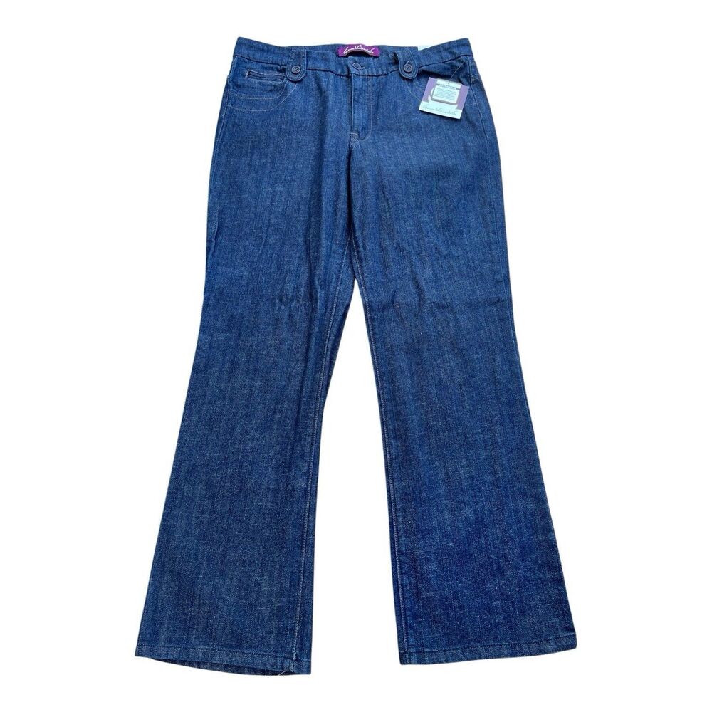 Gloria Vanderbilt Jeans Womens 14 Stretch Dark Wash Wide Leg Bootcut Denim
